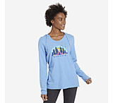 Image of Life Is Good Namaste Breathe Deep Hooded Long Sleeve Smooth Tee Women's