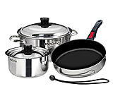 Image of Magma 7-Piece Professional Series Gourmet “Nesting” Stainless Steel Cookware w/Ceramica Non-Stick