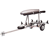 Image of Malone Auto Racks MicroSport LowBed 2 Kayak Trailer Package w/ 2 Sets Saddle Up, Cargo Box, Rod Tube, Spare Tire