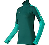 Image of Mammut Go Dry Zip Longsleeve-Women's-Small-Dark Pacific/Light Pacific