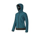 Image of Mammut Runje SO Hooded Jacket-Women's-Small-Dark Pacific/Bison