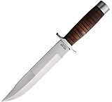 Image of Marbles Stacked Leather 8.75 in Stainless Steel Fixed Blade Knife