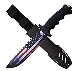 Image of Master USA Bowie Fixed Blade Knives w/Etched Skull Pattern Blade