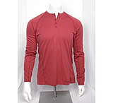 Image of Merino+ 160 Henley - Men's-Stripe Firebrick-Large