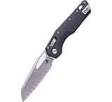Microtech MSI S/E Stonewash Full Serrate Fluted G-10 3.88in Folding Knife, Black, 210-12FLGTBK