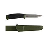 Image of Morakniv 4.1 Inch Stainless Steel Companion Fixed Blade Knife w/ Military Green and Rubber Handle and Sheath