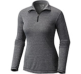 Image of Mountain Hardwear Wicked Printed Long Sleeve Zip T - Women's-Heather Black-Large