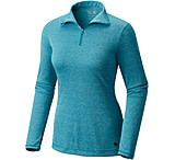 Image of Mountain Hardwear Wicked Printed Long Sleeve Zip T - Women's-Heather Sea Level-X-Small