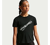 Image of Nike Pro Big Kids' Girls' Dri-FIT Short-Sleeve Top in Black IF2763-010 AB32163D