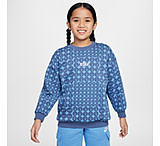 Image of Nike Sportswear Club Fleece Big Kids' Girls' Oversized Crew-Neck Sweatshirt in Blue HF8209-491 EBF828AF