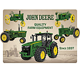 Image of Open Road Brands Die Cut Emb Tin Sign John Deere Collage<
