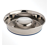 Image of Ourpets Op Stainless Steel Slow Feed Bowl- Large