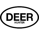Image of Outdoor Decals Deer Hunter Oval 6"x3.5" Black On White