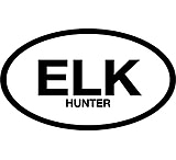 Image of Outdoor Decals Elk Hunter Oval 6&quot;x3&quot; Black On White