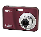 Image of Pentax Optio E 90 Compact Digital Camera, Wine Red