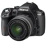 Image of Pentax K-50 DSLR Camera Kit with L18-55 WR Lens, Black