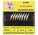 Image of R&amp;R Tackle RGF6 R&amp;R Fluorcarbon Sabiki-Fish Skin Size 6/4 Rd Hooks /4 Grn Hooks