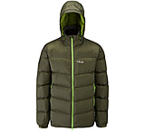 Image of Rab Ascent Jacket - Men's-Dark Olive/Quince-Large