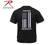 Image of Rothco Honor and Respect 2-Sided Thin Blue Line Flag T-Shirt - Men's