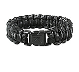 Image of Rothco Black w/ Reflective Paracord Bracelet