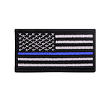 Image of Rothco Thin Blue Line Flag Patch - Iron On