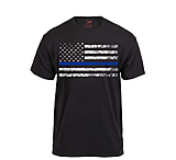 Rothco Thin Blue Line T-Shirt, Black, 61553-Black-4XL