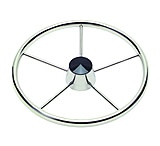 Image of Schmitt &amp; Ongaro Marine 170 13.5" Stainless 5-Spoke Destroyer Wheel w/ Black Cap and Standard Rim