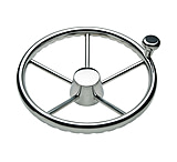 Image of Schmitt &amp; Ongaro Marine 170 13.5" Stainless 5-Spoke Destroyer Wheel w/ Stainless Cap and FingerGrip Rim