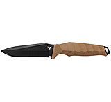 True Drop Point Blade EDC Essential Fixed Blade Knife, Black/Brown, TRU-FXK-0001