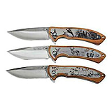 Image of Smith &amp; Wesson Ot Wood w/Etch 3-pack Folding Knives