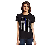 Image of Thin Blue Line American Flag Slim Fit Shirt - Womens