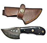 Image of Titan Damascus Stainless Steel Skinning Knife with Bull Horn Handle, 6.2in