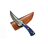 Image of Titan International Knives Damascus Dyed Bone Grip Skinning Fixed Blade Knife