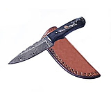 Image of Titan International Knives Damascus Dyed Bone Handle Fixed Blade Hunting Knife