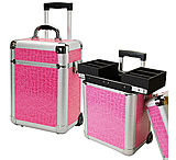Image of TZ Case AB331T-PA Miniature Professional Rolling Beauty Case Pink Alligator