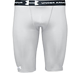 Image of Under Armour Men's HeatGear Long Compression Short - White Color 100126L-100