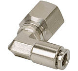 Image of VIAIR 1/4in NPT F to 3/8in Airline 90 Degree Swivel Elbow Fitting