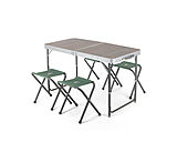 Image of Woods Folding Portable Camping Table Set with 4 Camping Chairs