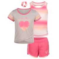 Body Glove Girls' Three-Piece Gradient Heart Graphic Set 7-12 - Pink &amp; Peach 0816DF03