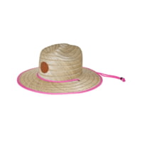 Body Glove Straw Lifeguard Hat with Bungee Cord - Natural/Pink 966F2938