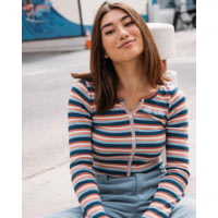 Body Glove Striped Ribbed Long-Sleeve Shirt - Navy 1F293AF4