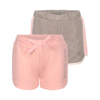 Body Glove Girls' Solid and Side-Stripe Shorts Set 7-12 - Light Pink &amp; Grey 07EB9A6C