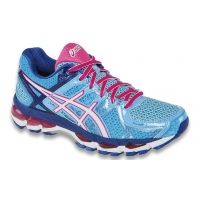 Asics Gel-Kayano 21 Road Running Shoe - Women's-Powder Blue/White/Hot Pink-Medium-9 US