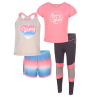 Body Glove Toddler Girls' Four-Piece Foil Logo/Heart Graphic Set - Blue &amp; Pink CA4E11AF