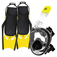 Body Glove Aire Free Breath Mask/Snorkel/Fins Complete Set - Black BA5F0223