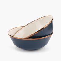 Barebones Enamel 2-Tone Bowl Set Indigo Blue 747C0B1B