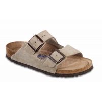Birkenstock Arizona Suede Soft Footbed Sandal - Women's-Taupe-Narrow-38