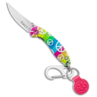 Brighten Blades PEACE Keychain Frame Lock Knife Rainbow Aluminum 1.7 Satin DAAFE81A