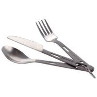Brunton 3 piece Titanium Flatware Set Fork, Spoon, Knife MY - TI