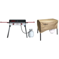 Camp Chef Pro 60X 2 Burner Stove with Tan Patio Cover